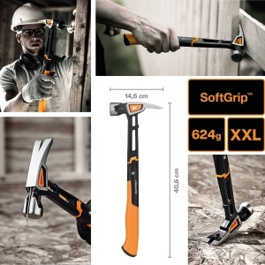 Ciocan Fiskars IsoCore XXL 1020216 Tehnologie Anti-Vibratii NegruPortocaliu 41 cm - Img 2