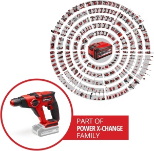 Ciocan rotopercutor cu acumulator Einhell TE-HD 18/12 Li-Solo Power X-Change (litiu-ion, 18 V, 1,3 J, capacitate de gaurire in beton 12 mm, montura SDS-plus, lumina LED, fara baterie si incarcator) - Img 2