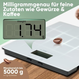 Clatronic KW 3820 Cantar de bucatarie digital Alb Sticla de calitate Tara - Img 3