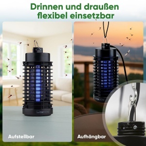 Clatronic(r) Insect Killer Electric | Capcana pentru tantari zi si noapte | pentru pana la 50mp | Lampa pentru tantari fara substante chimice sau parfumuri | Capcana electrica pentru muste cu perie de curatare | Capcana de lumina ISL 3823 - Img 4