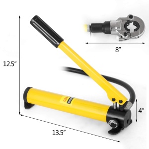 Cleste hidraulic VEVOR cu 9 matrite detasabile rotativ la 360deg perete despartitor cu forta de presiune 6 T instrument de sertizare potrivit pentru c - Img 8