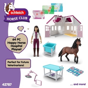 Clinica pentru Cai SCHLEICH Horse Club 64 Piese - Set de Joaca cu Accesorii - Img 5