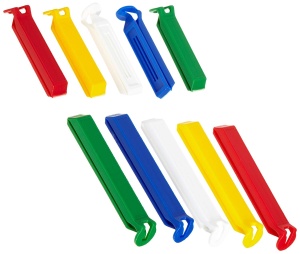 Clipsuri de inchidere Fackelmann Aromaclips TECNO, 10 bucati, Plastic, AlbAlbastruGalbenVerdeRosu