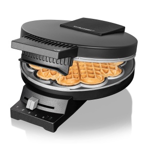 Cloer 180 Fier de vafe pentru o vafa cu inima, 930 W, dimensiune vafe 16 cm, placi grele de copt, semnal optic si acustic, metal, negru - Img 1