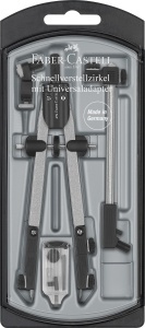 Compas Faber-Castell 174045 cu Universaladapter, prelungire si accesorii - Img 1