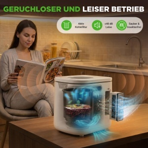 Composter Electric NutriChef, Design Compact, Fara Miros, Alb - Img 4