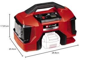 Compresor cu acumulator Einhell PRESSITO 18/21 Power X-Change (18 V, max. 10,5 bari, putere de aspirare 21 l/min, turatia motorului 18000 min^-1, fara ulei, fara baterie) - Img 11