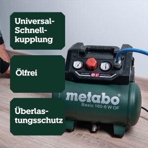 Compresor de aer Metabo Basic 160-6 W OF, 6 l, portabil, putere mare - Img 3