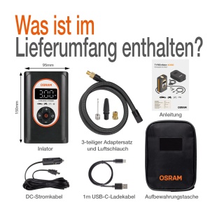 Compresor de aer OSRAM TYREinflate 4000, wireless, cu acumulator Li-Ion, 3.5 min umflare - Img 2