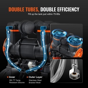 Compresor de aer VEVOR 18L, 900W, 70dB, silentios, ideal pentru reparatii auto - Img 3