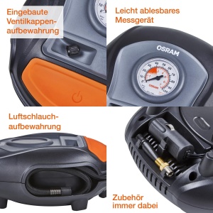 Compresor portabil OSRAM TYREinflate 200, 12V, umflare rapida pentru anvelope - Img 8