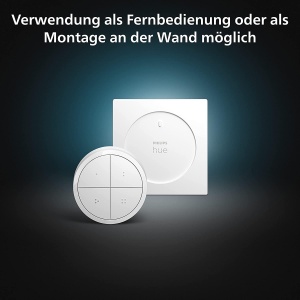 Comutator Philips Hue Tap pentru sisteme de iluminat Hue, Dimmer inteligent pentru controlul luminilor, Comutator de lumina fara fir fara instalare, alb - Img 2