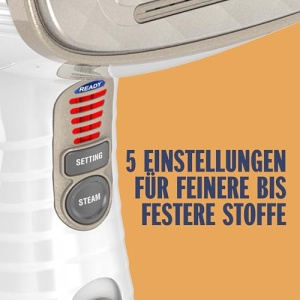 Conair Turbo ExtremeSteamer cu aburi cu 5 ajustari | Debit de abur 25g/min. | Timp de incalzire rapid | 3 accesorii pentru tesaturi fine si grele + cute | alb/bej - Img 10