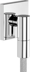 Conector dus hansgrohe FixFit Fine E, crom, cu retur de apa, universal