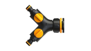 Conector robinet Fiskars 2-Wege-Ventil 1027061 cu reglare ONOFF compatibil universal negruportocaliu - Img 5