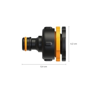 Conector robinet universal Fiskars Multi 1027051, 3 dimensiuni filet, negruportocaliu - Img 2