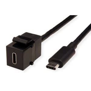 Conector USB 3.1 BACHMANN Keystone Tip C, 60W, 0.5m, Negru - Img 2