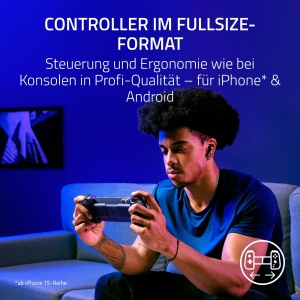 Controller mobil Razer Kishi V3 Phantom White pentru iPhone si Android, USB-C, Anti-Drift - Img 2