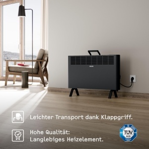 Convector electric STIEBEL ELTRON CNS-B 2000 Plus, 2 kW, negru, pentru 25 m - Img 2