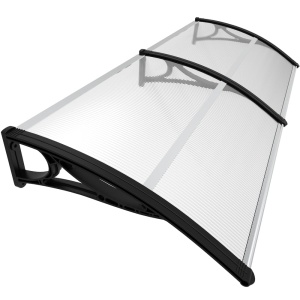 Copertina pentru usa VOUNOT 200 x 80 cm, din aluminiu si policarbonat, transparenta, gri