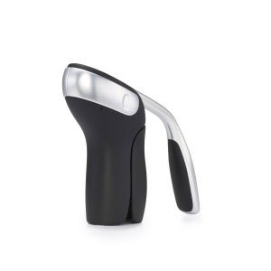 Corkenzieher OXO Good Grips cu maner ergonomic, negru-silver, cu cutter detasabil