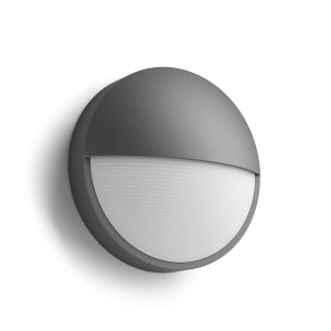 Corpuri de perete de exterior Philips Capricorn, 5,5 W, 2700 K alb cald, rezistente la apa, antracit, IP44 rezistente la intemperii