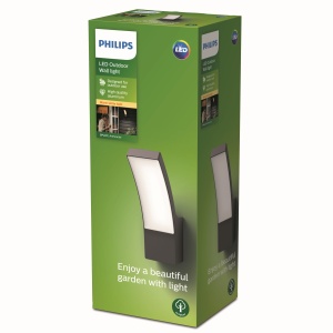 Corpuri de perete de exterior Philips Splay, 12 W, 2700 K, alb cald, rezistent la apa, antracit, rezistent la intemperii IP44