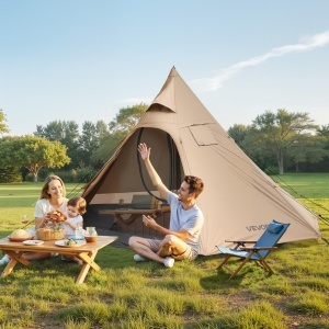 Cort de camping VEVOR DW258099, pentru 4 persoane, impermeabil, cu interior din plasa - Img 8