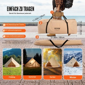 Cort VEVOR 3 m pentru Camping cu Sistem de Incalzire si 4 Feronerie - Img 7