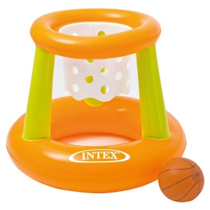 Cos de baschet flotant Intex, multicolor, 67 x 55 cm, cu minge inclusa