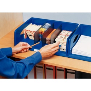 Cos de birou Leitz Sorty 52300035, A4 Maxi, albastru, cu 3 compartimente - Img 7