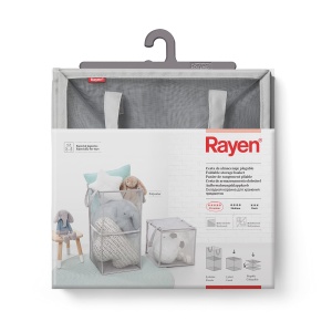 Cos de depozitare pliabil Rayen, multifunctional, 62 x 30 x 30 cm, gri