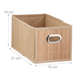 Cos de depozitare Relaxdays, 6L, bambus, faltabil, 14 x 15 x 31 cm - Img 4