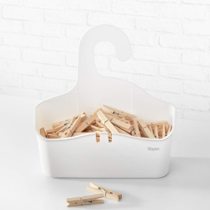 Cos de dus Rayen, 28 x 8 x 28 cm, Polypropylen, Alb, Multifunctional - Img 5