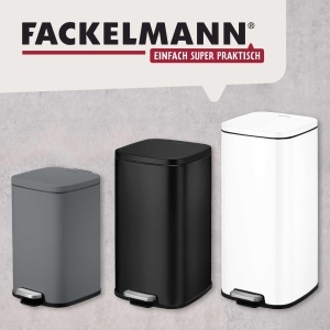 Cos de gunoi FACKELMANN LONDON 4L, Alb mat, Design elegant, Capac cu inchidere moale - Img 6