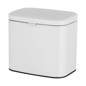 Cos de gunoi montabil Relaxdays, 4 l, alb, din metal, elegant