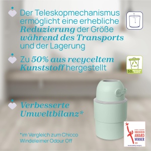 Cos de gunoi pentru scutece Chicco, compact, 35 scutece, verde - Img 6