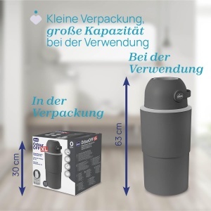 Cos de gunoi pentru scutece Chicco XL, capacitate 45 scutece, compact, gri - Img 3