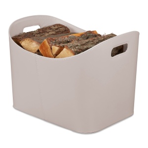 Cos de lemne Relaxdays, 58 L, 36 x 53,5 x 41 cm, gri deschis