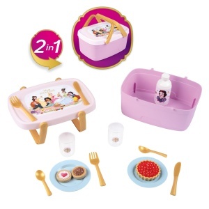Cos de picnic 2-in-1 Smoby Disney Printese - cu 14 accesorii, pentru copii de la 3 ani