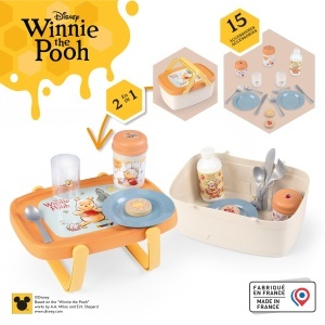 Cos de picnic 2-in-1 Winnie Puuh de la Smoby, cu 15 accesorii, pentru copii de la 18 luni - Img 2