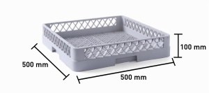 Cos de spalat HENDI, universal, 500x500x100mm, din polipropilena, gri - Img 2