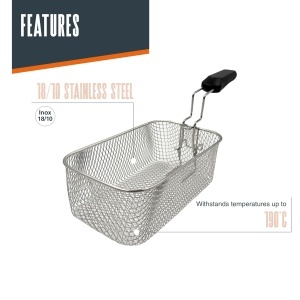 Cos pentru friteuza Lacor Ergo R69135A otel inoxidabil 1810 235x14x85 cm maner ergonomic - Img 3