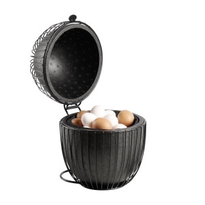 Cos pentru oua APS 30480 OVO, metal negru, capacitate 35 oua, diametru 23 cm - Img 2