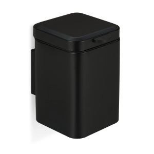 Cosmetice cu montare pe perete Relaxdays, 3L, inox, negru, softclose
