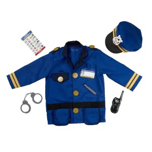 Costum de politie Melissa Doug, 6 piese, pentru copii 3-6 ani, usor de intretinut