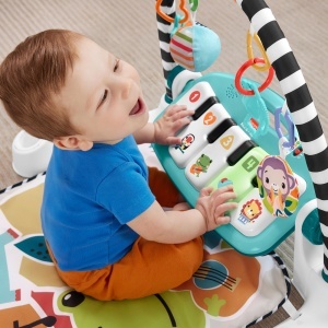 Covor de joaca Fisher-Price HWY53, muzical, pentru bebelusi, albastru, cu 4 moduri de joc - Img 3