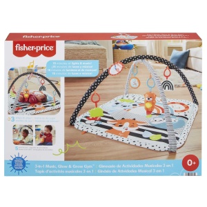Covor de joaca Fisher-Price Tierfreunde, 3 in 1, cu muzica si lumini, 76x76 cm - Img 6
