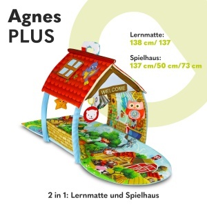 Covor de joaca Lionelo Agnes Plus 2in1, cu 2 arcade, design colorat, material moale - Img 2
