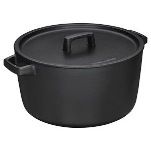 Cratita din fonta Fiskars Folken 1075697 6L emailata neagra pentru toate tipurile de plite